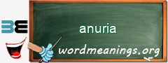 WordMeaning blackboard for anuria